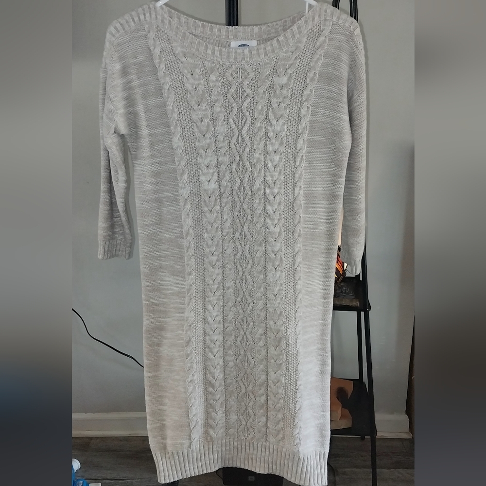 Old Navy Cable Knit Sweater Crew Boat Neck Dress